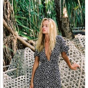 Faithfull the Brand Birgit Tie Sleeve Dress NWOT